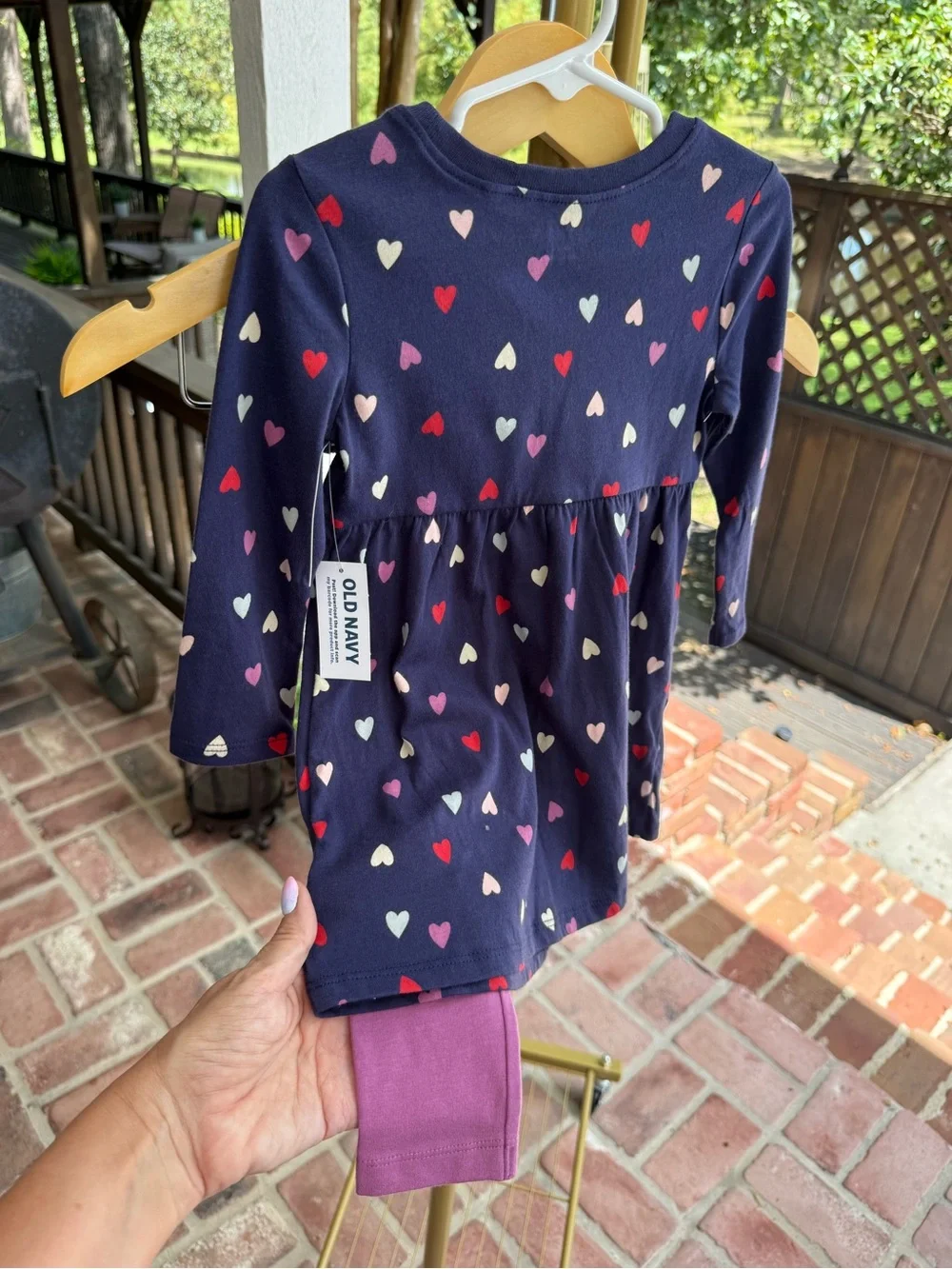 Old Navy Baby Girl 2 Piece Heart Dress Leggings Set 18-24M NWT